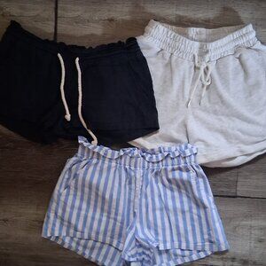 Three 3 pairs of Shorts Small Roxy  Urban Renewal + French Terry